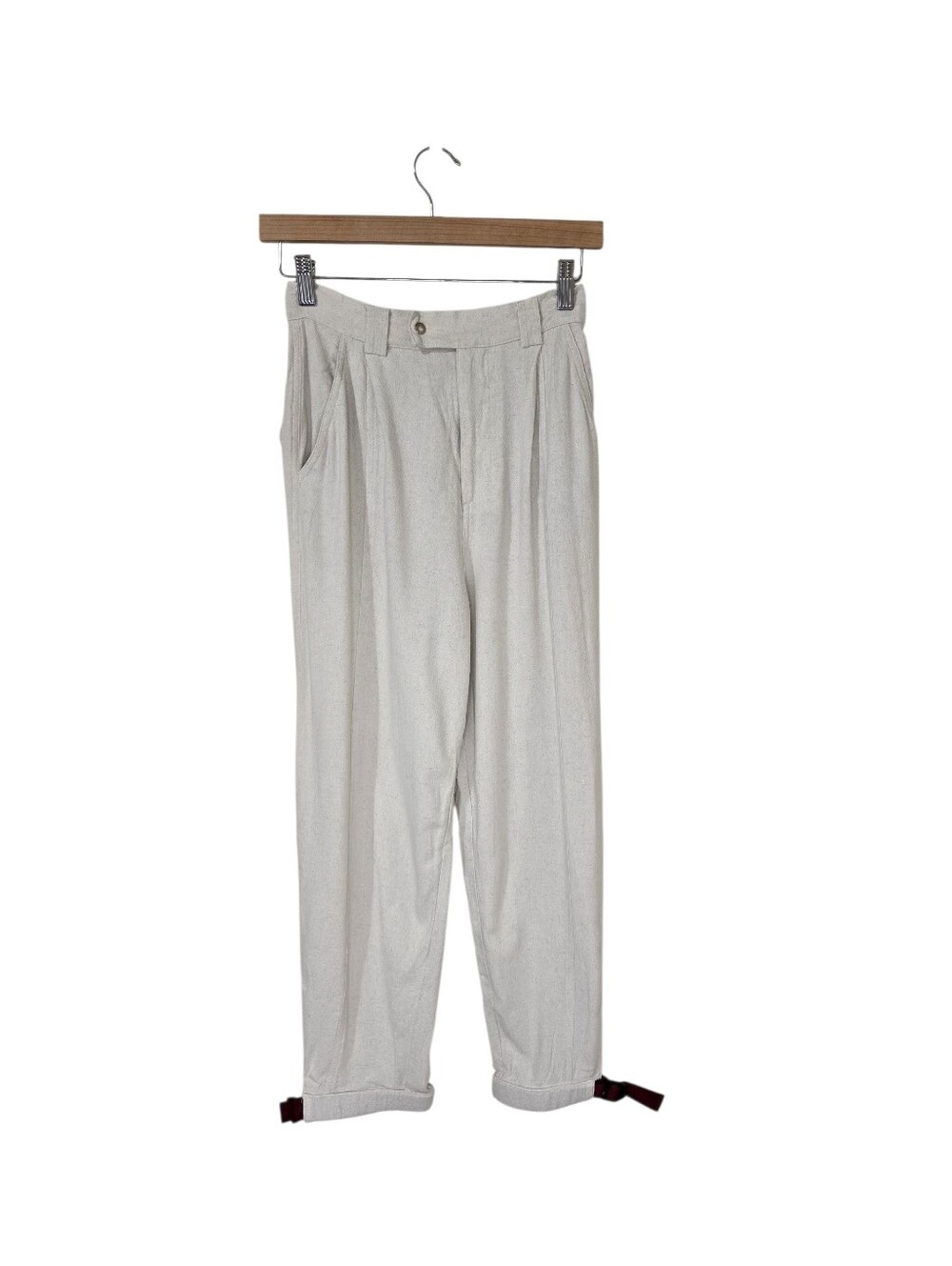 Wondery Ivory Linen Cotton Blend Pants Women's Small Outdoor